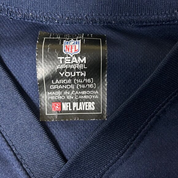 Seattle Seahawks Youth Jersey L (14/16) Navy Blue Russell Wilson #3 NFL Football - Picture 3 of 12